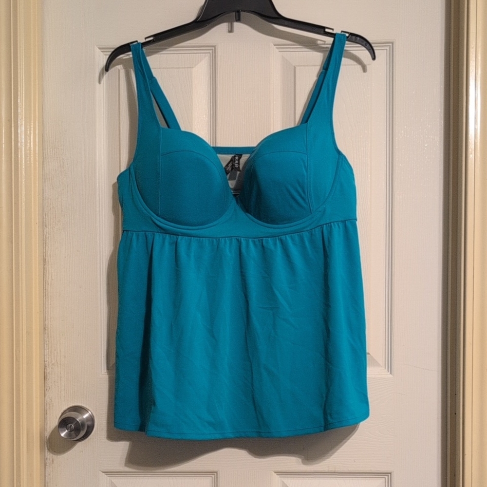Torrid Teal Tankini Top with Bottoms